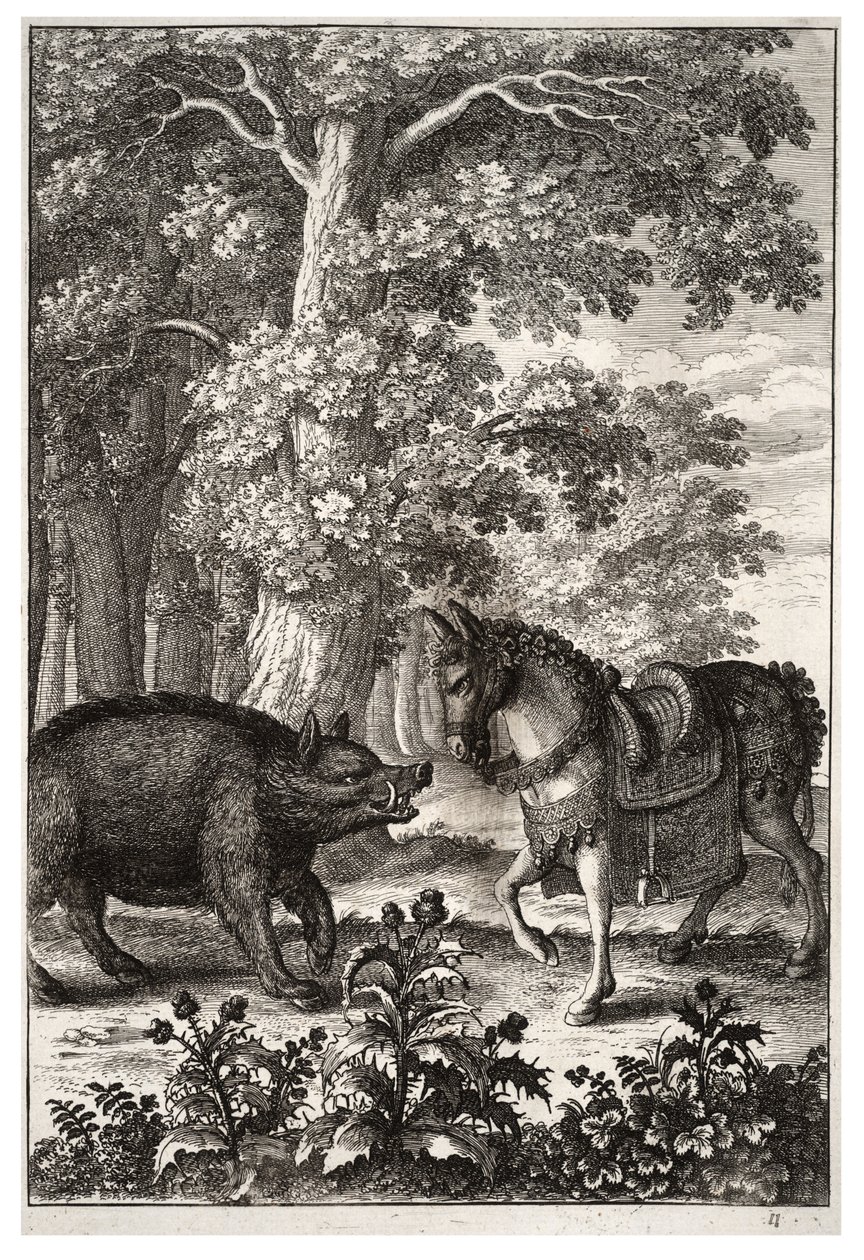 सूअर और गधा द्वारा Wenceslaus Hollar