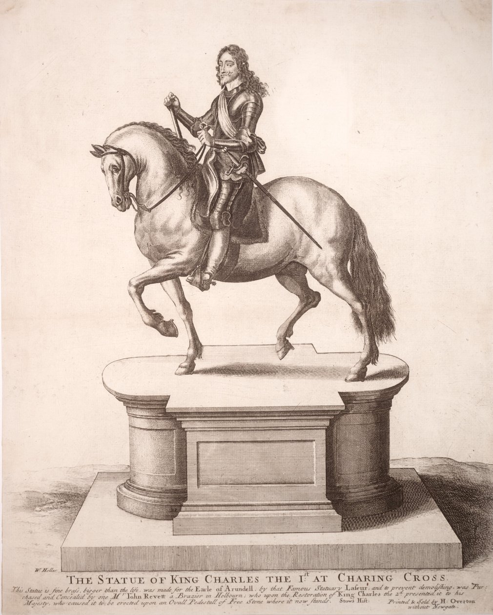 चार्ल्स I राज्य 6 की अश्वारोही प्रतिमा द्वारा Wenceslaus Hollar