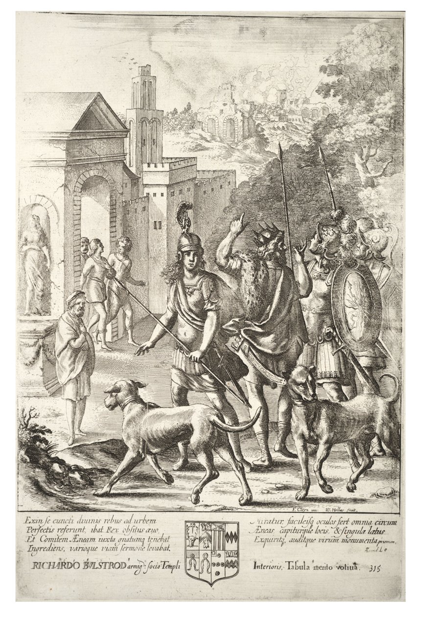 इवेंडर और एनेसस एट पैलेंटियम। राज्य ४ द्वारा Wenceslaus Hollar
