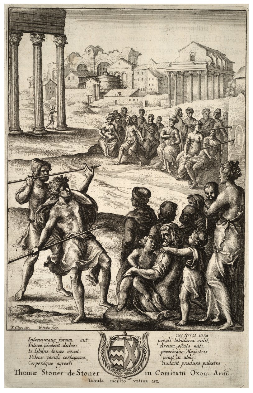 भाला फेंकना। राज्य ३ द्वारा Wenceslaus Hollar