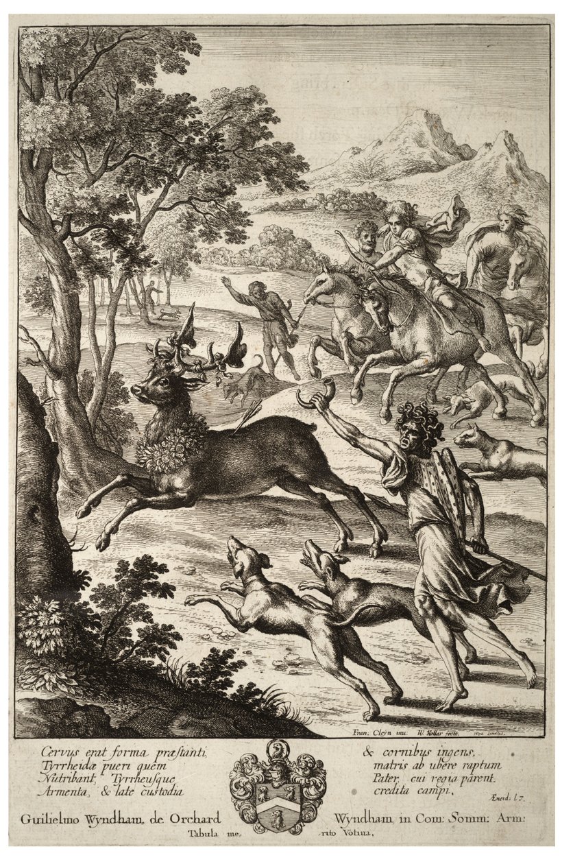 जुलुस टाइरियस के हरिण का शिकार करता है। राज्य २ द्वारा Wenceslaus Hollar