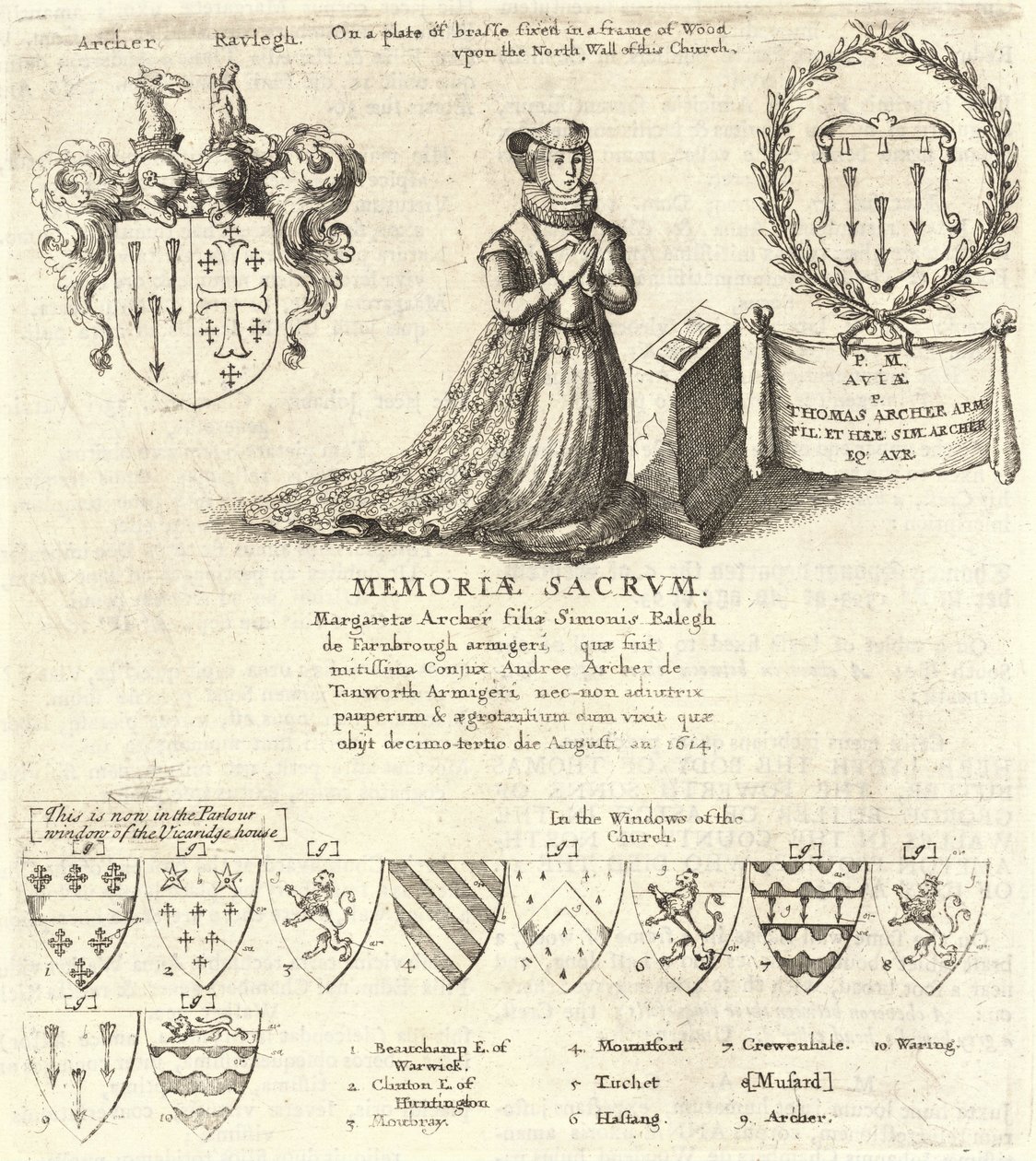 मार्गरेट आर्चर (स्मारक)। राज्य २ द्वारा Wenceslaus Hollar