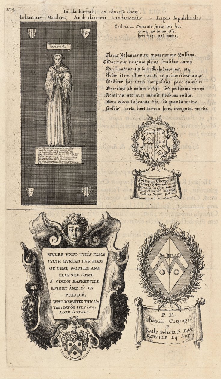 मुलिंस और बास्कर्विले (स्मारक)। राज्य २ द्वारा Wenceslaus Hollar