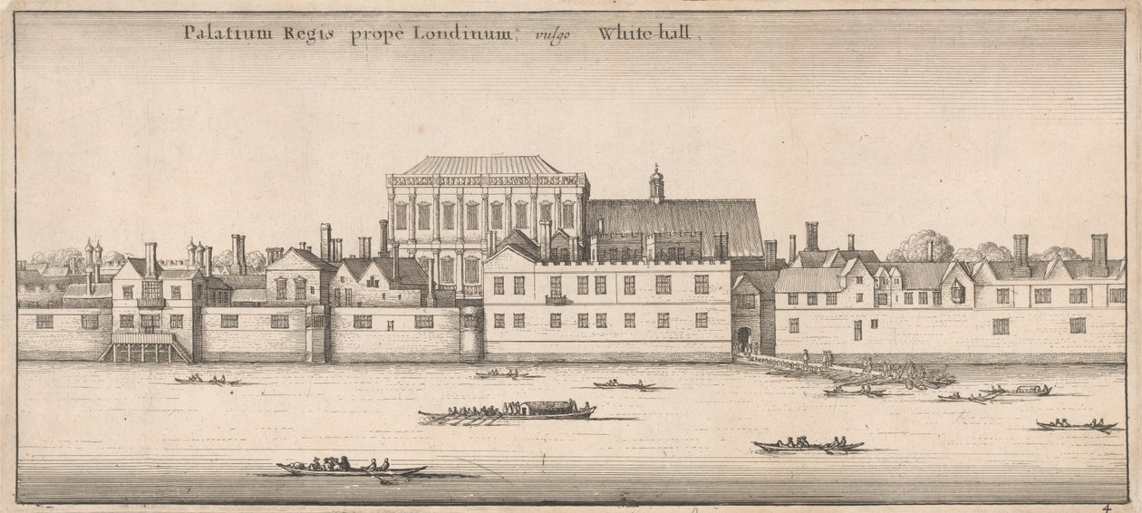 लंदन में रॉयल पैलेस, जिसे आम तौर व्हाइटहॉल द्वारा Wenceslaus Hollar