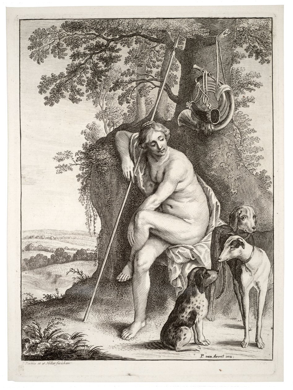 एवॉन्ट के बाद बैठा शिकारी। राज्य ३ द्वारा Wenceslaus Hollar