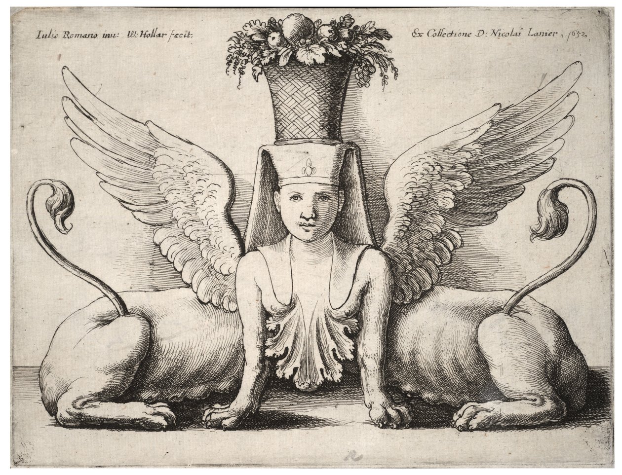 Giulio Romano के बाद दो निकायों के साथ स्फिंक्स द्वारा Wenceslaus Hollar
