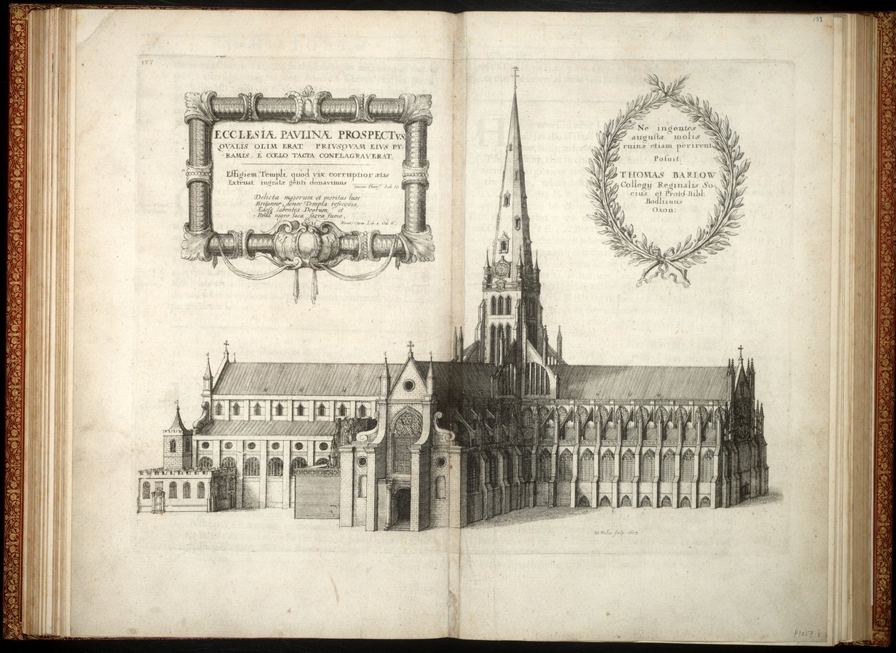 सेंट पॉल दक्षिण से शिखर दिखा रहा है। राज्य १ द्वारा Wenceslaus Hollar