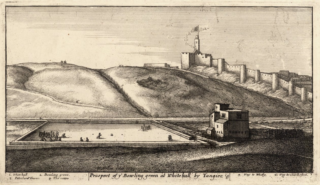 टैंगियर में गेंदबाजी हरे। राज्य १ द्वारा Wenceslaus Hollar