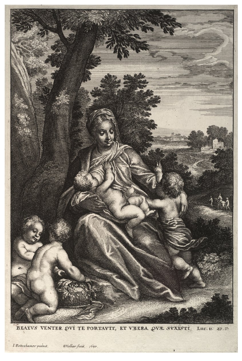 रोटेनहैमर के बाद पवित्र परिवार द्वारा Wenceslaus Hollar