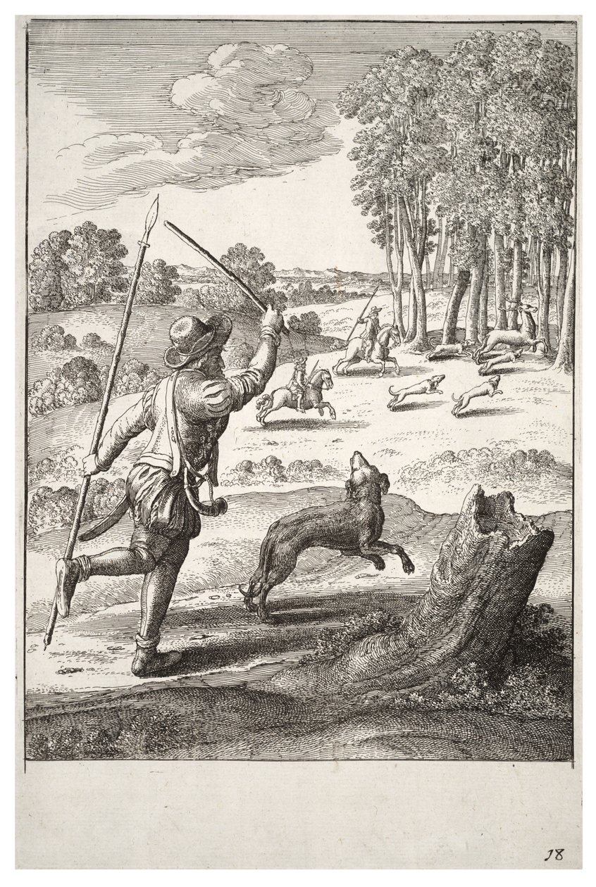 पुराना हाउंड और उसका मालिक द्वारा Wenceslaus Hollar