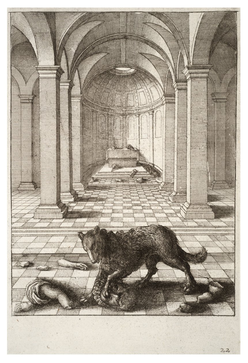 भेड़िया और मूर्ति द्वारा Wenceslaus Hollar