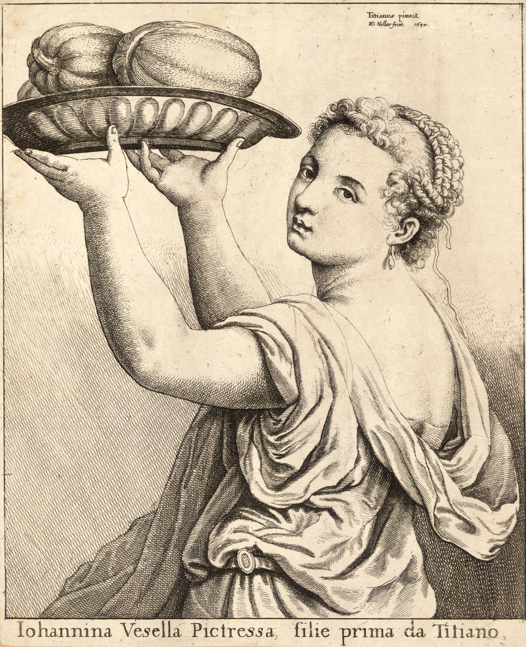 टिटियन की बेटी। राज्य २ द्वारा Wenceslaus Hollar