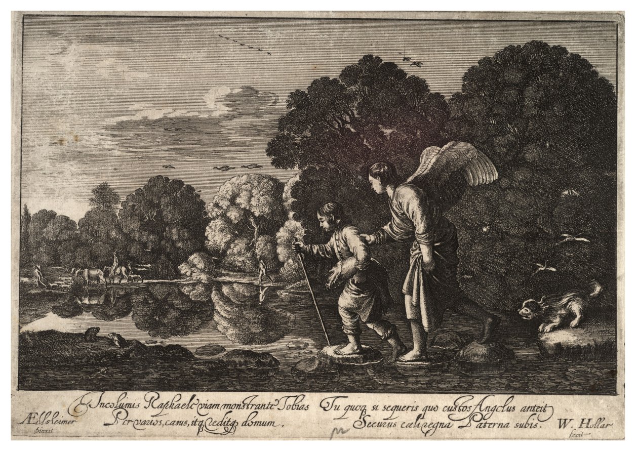 टोबियास और एंजेल। राज्य २ द्वारा Wenceslaus Hollar