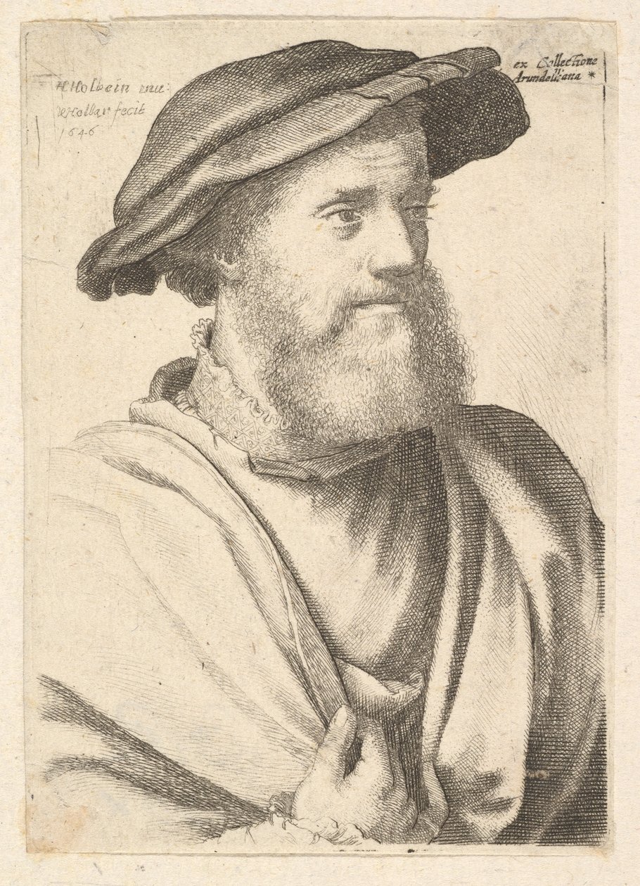 1646 में हंस होल्बिन के बाद एक दाढ़ी वाला आदमी। द्वारा Wenceslaus Hollar