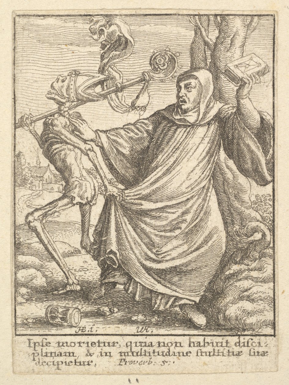 एबॉट, डांस ऑफ़ डेथ, 1651 से। द्वारा Wenceslaus Hollar