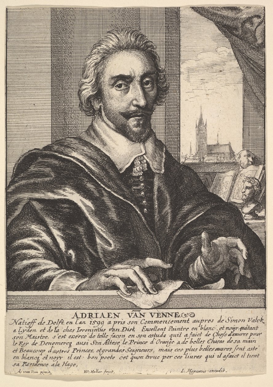 एड्रिएन वैन डे वेने, 1649। द्वारा Wenceslaus Hollar