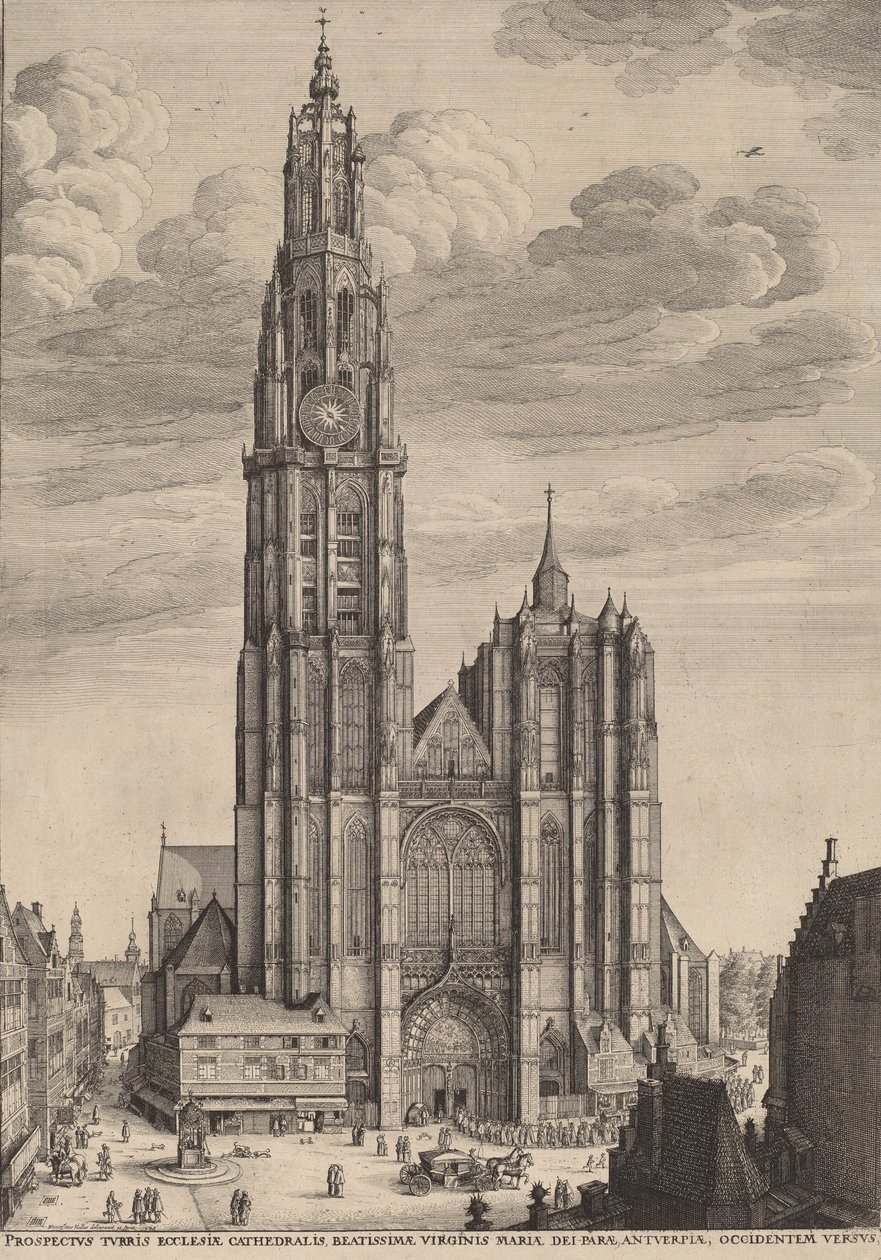 एंटवर्प कैथेड्रल, 1649। द्वारा Wenceslaus Hollar