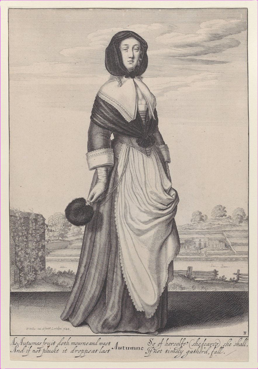 ऑटम, फ्रॉम द सीजन्स, 1643-44., 1643-44। द्वारा Wenceslaus Hollar