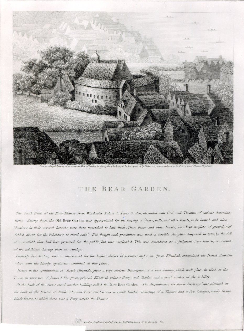 भालू उद्यान, 1647 द्वारा Wenceslaus Hollar