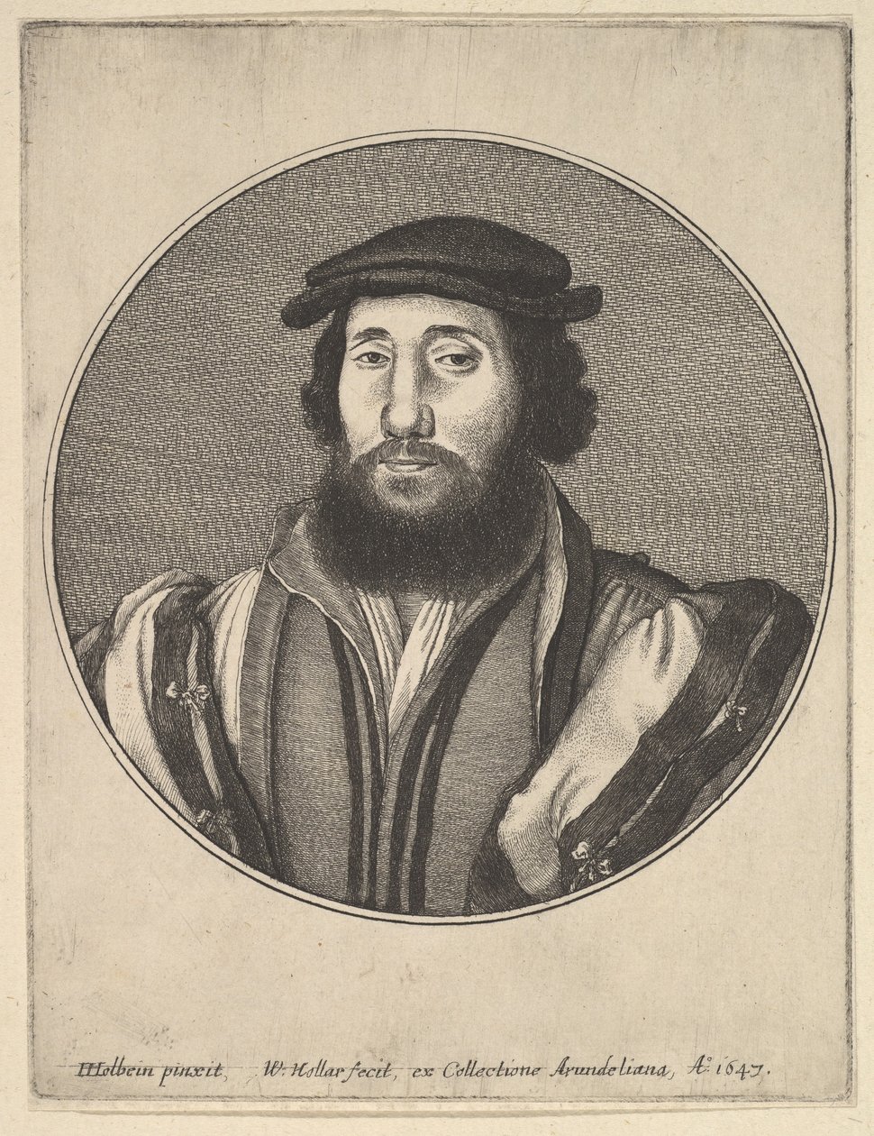 दाढ़ी वाला आदमी, 1647। द्वारा Wenceslaus Hollar