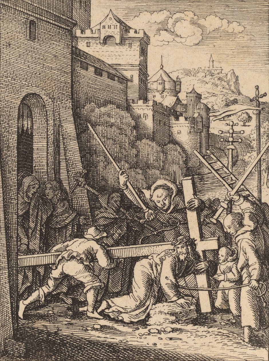 क्रूस को उठाना। द्वारा Wenceslaus Hollar