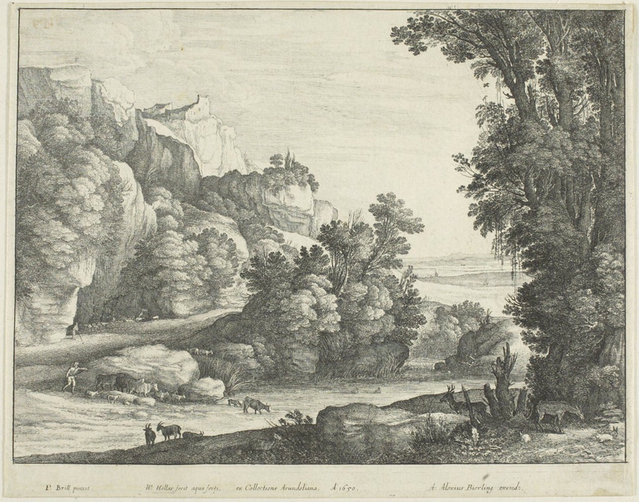 मवेशी का पानी पीना द्वारा Wenceslaus Hollar
