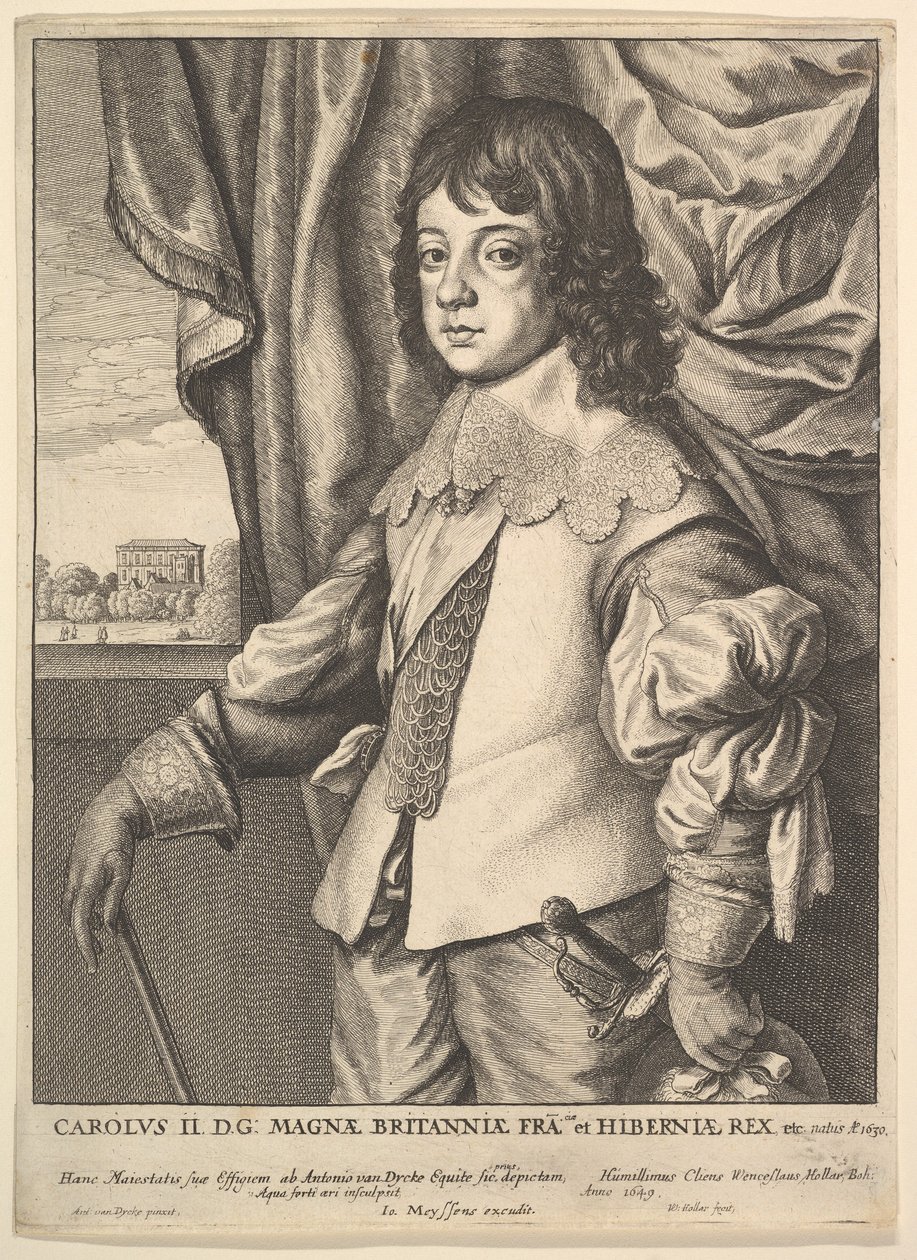 चार्ल्स द्वितीय, 1649। द्वारा Wenceslaus Hollar