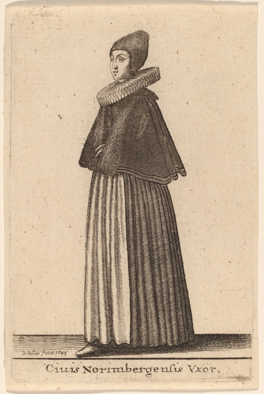 नूर्नबर्ग के एक नागरिक की पत्नी द्वारा Wenceslaus Hollar
