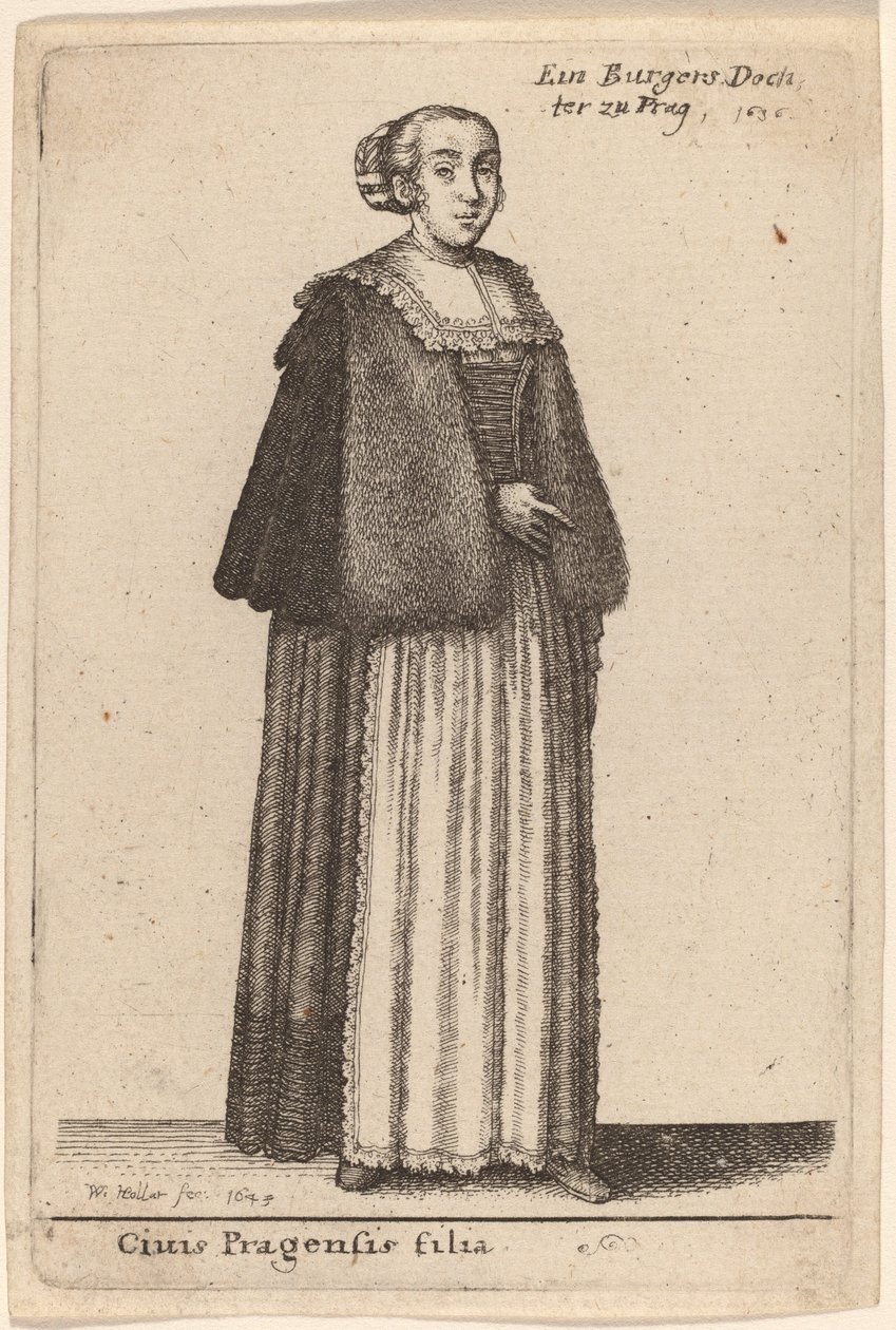 प्राग के एक नागरिक की बेटी द्वारा Wenceslaus Hollar