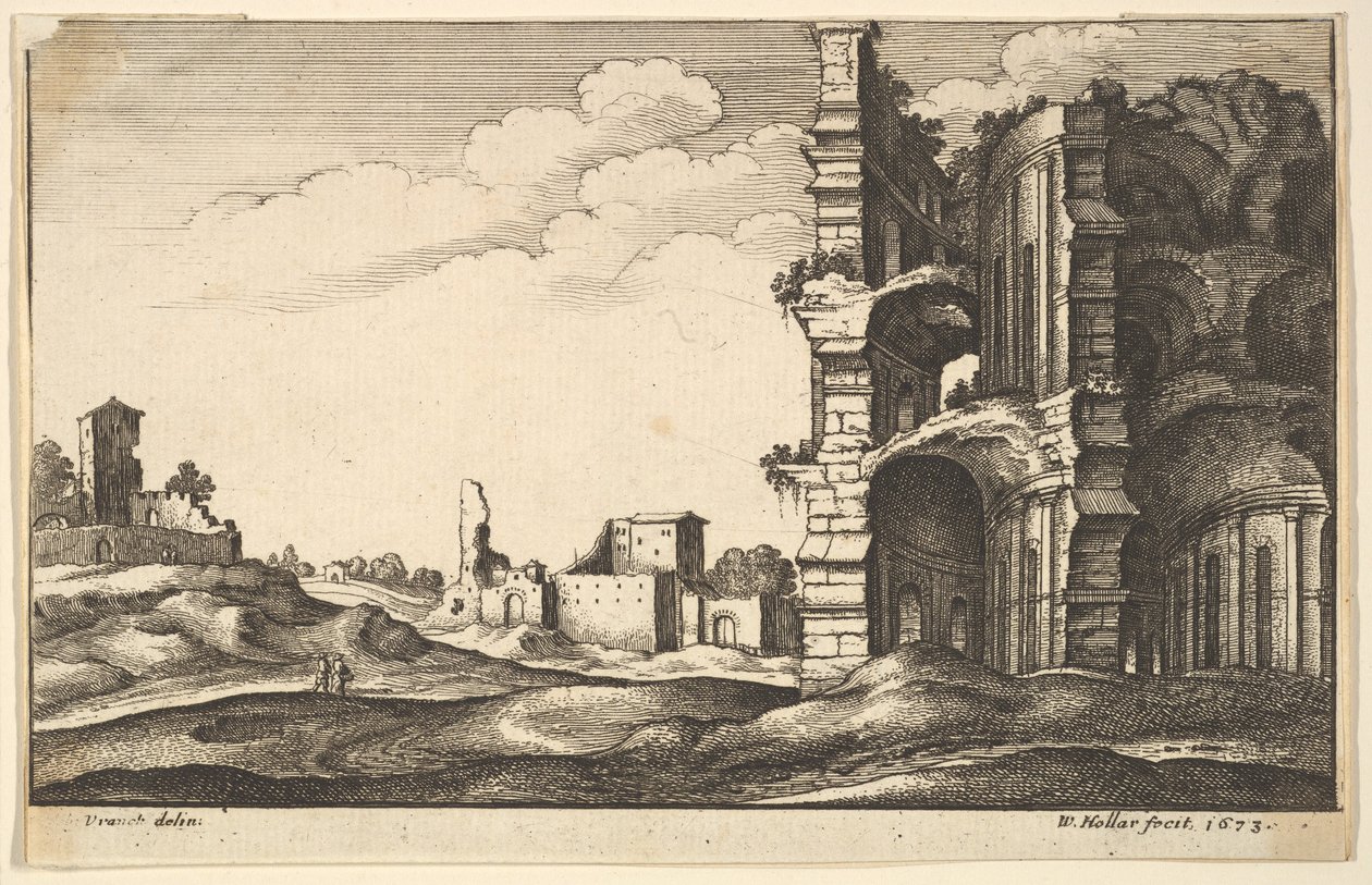 शास्त्रीय खंडहर, 1673। द्वारा Wenceslaus Hollar