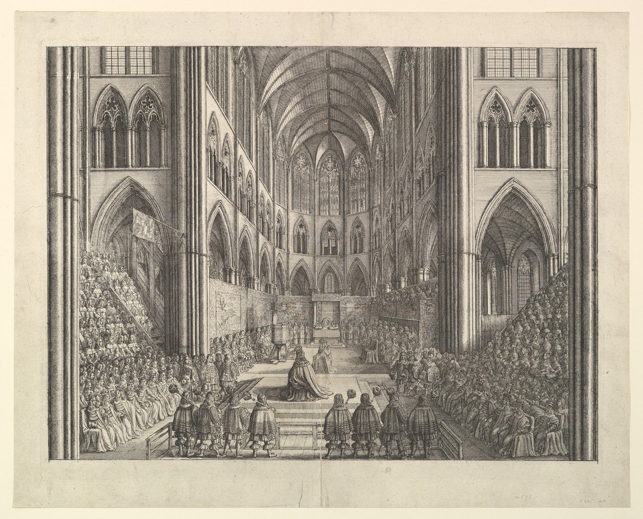 चार्ल्स द्वितीय, 1662 का राज्याभिषेक जुलूस। द्वारा Wenceslaus Hollar