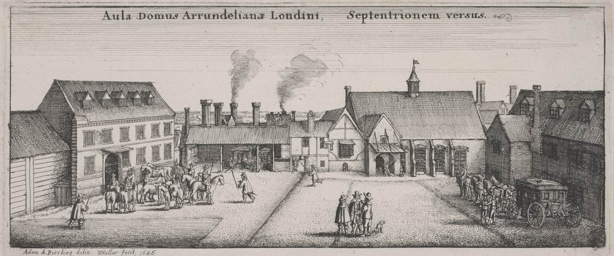 उत्तर से अरुंडेल हाउस का आंगन द्वारा Wenceslaus Hollar