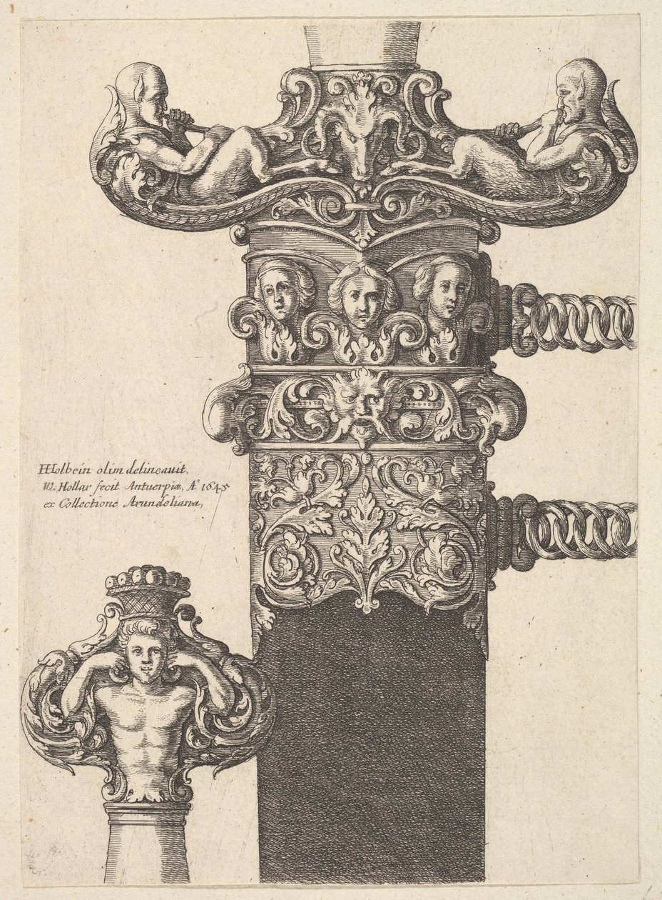 डैगर और स्कैबार्ड, 1645। द्वारा Wenceslaus Hollar