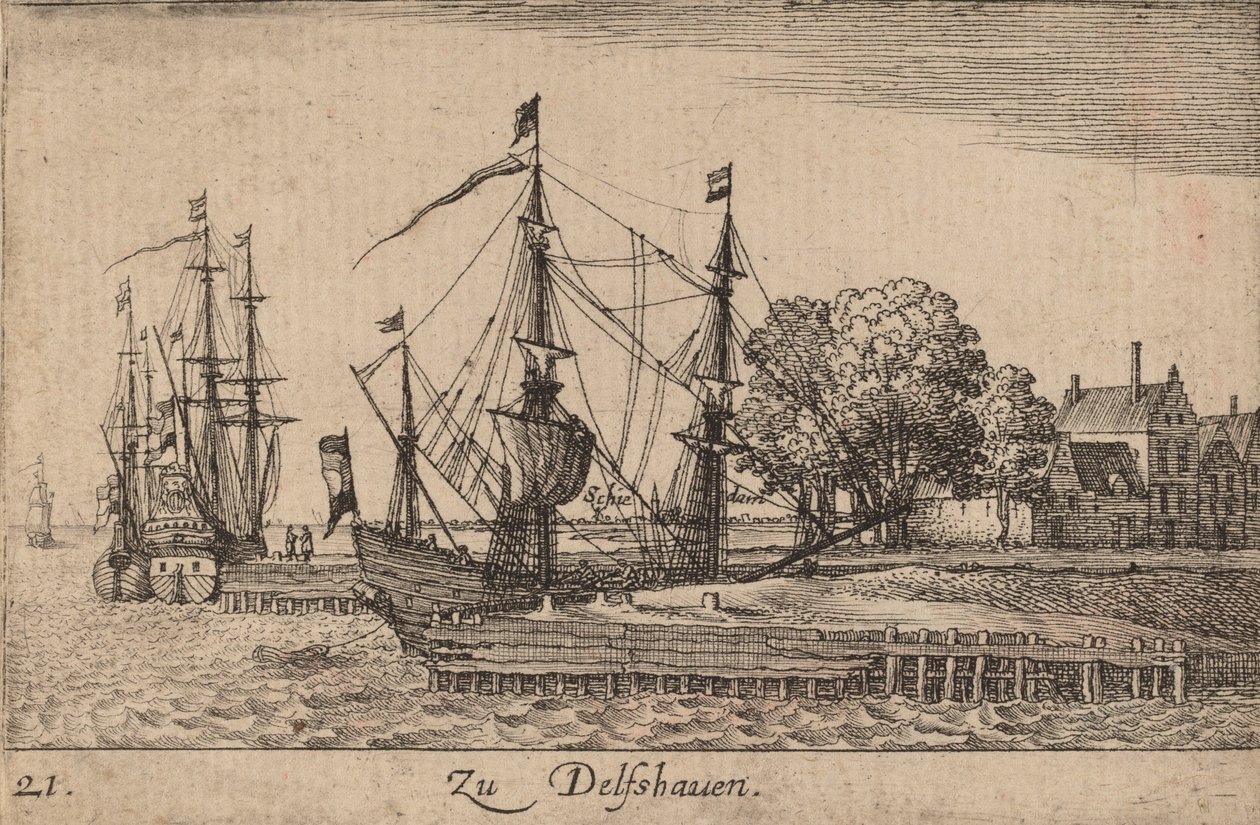 डेल्फ़शेवन, 1635। द्वारा Wenceslaus Hollar