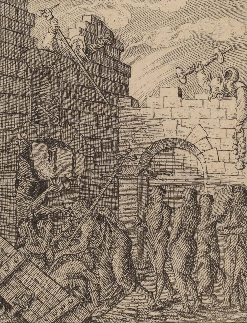 नर्क में उतरना। द्वारा Wenceslaus Hollar