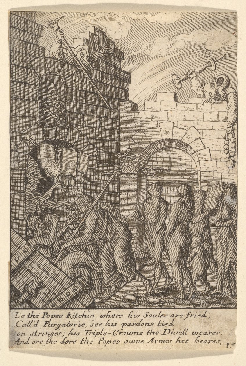नर्क में उतरना, 1625-77। द्वारा Wenceslaus Hollar