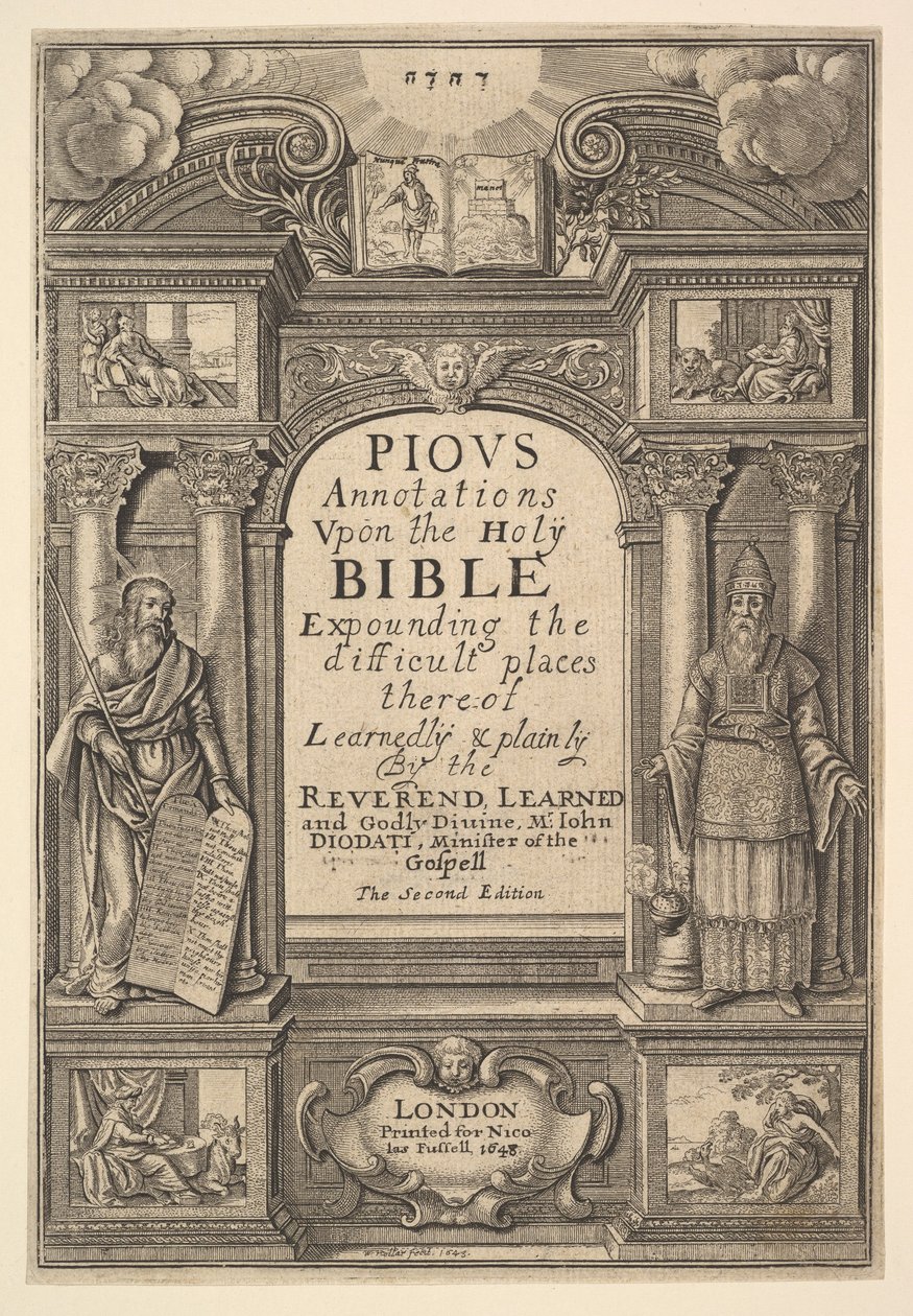 Diodati। पवित्र घोषणाएँ, 1648। द्वारा Wenceslaus Hollar