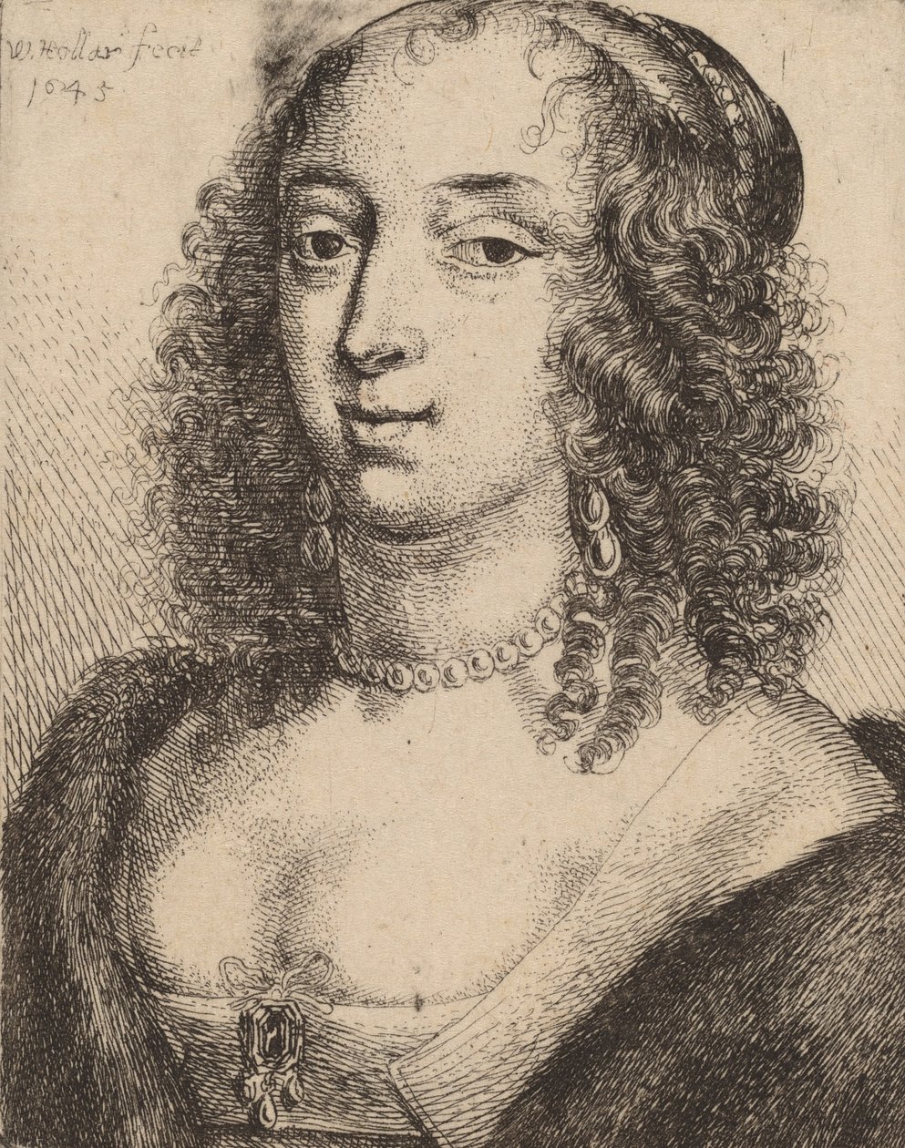 डचेस ऑफ लेनोक्स, 1645। द्वारा Wenceslaus Hollar