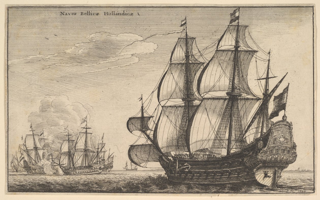 डच युद्धपोत डच युद्धपोत, 1647। द्वारा Wenceslaus Hollar