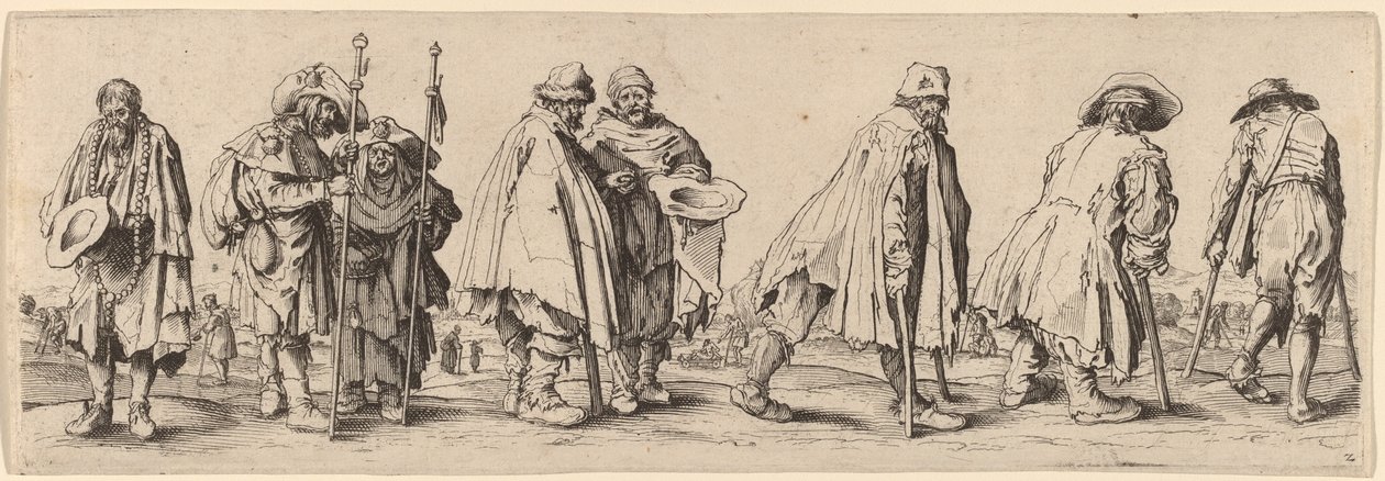 आठ भिखारी। द्वारा Wenceslaus Hollar