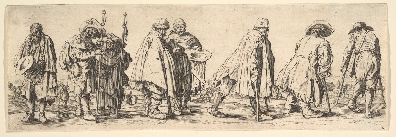 आठ भिखारी, 1630। द्वारा Wenceslaus Hollar