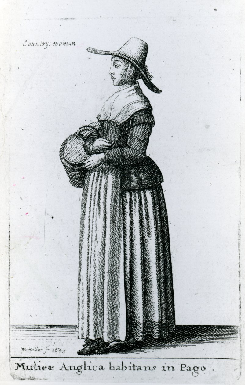 अंग्रेजी देश महिला, 1643 द्वारा Wenceslaus Hollar