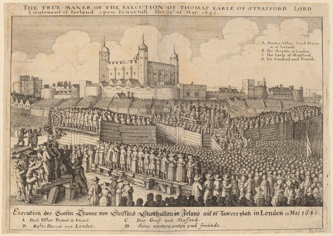 थॉमस वेंटवर्थ का निष्पादन द्वारा Wenceslaus Hollar