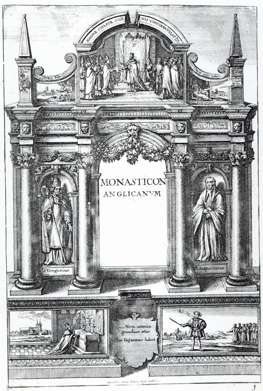 विलियम डगडेल द्वारा &39;मॉन्टेस्टन एंग्लिकन&39; का मोर्चा, c.1718-23 द्वारा Wenceslaus Hollar