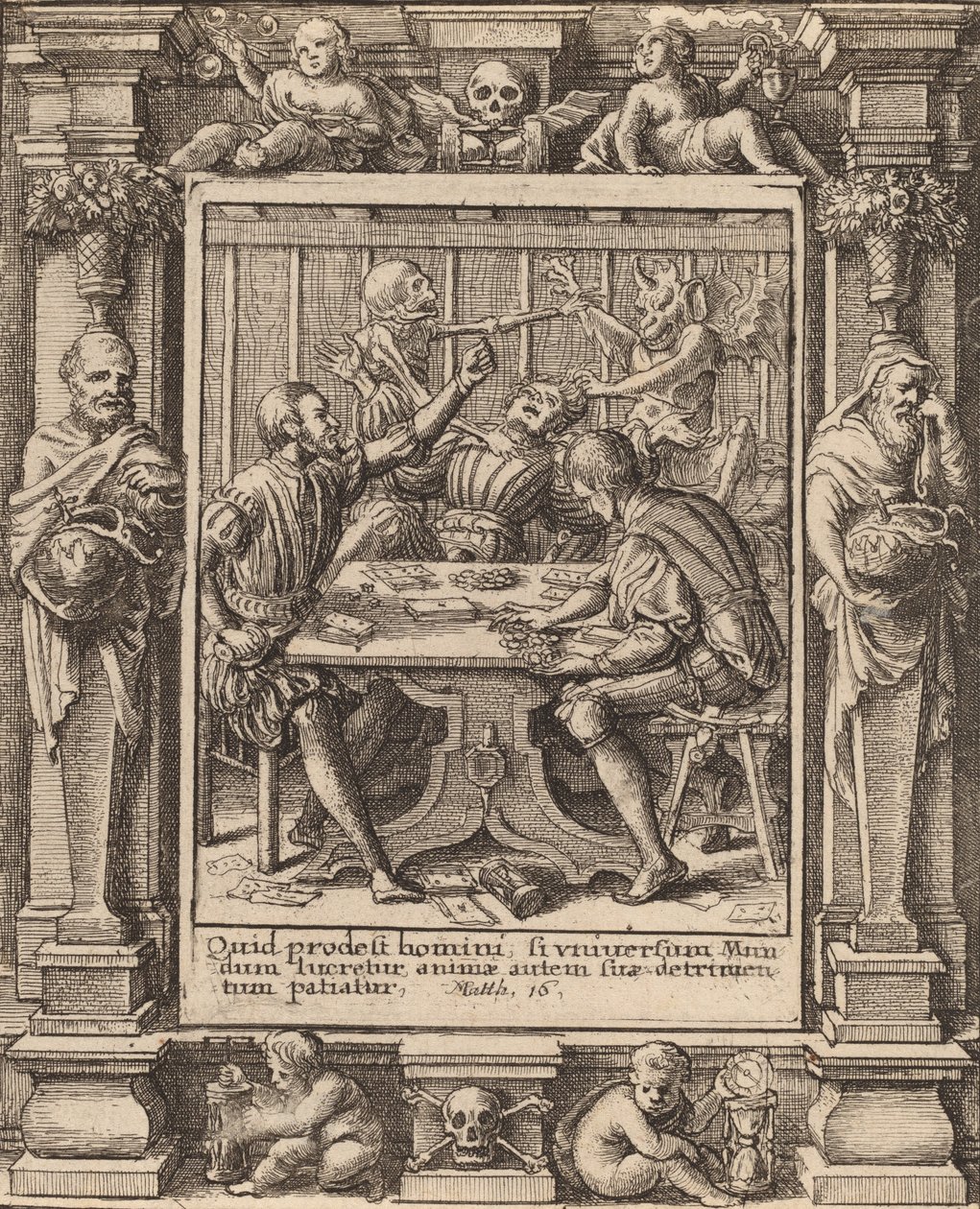 गेमस्टर्स, 1651। द्वारा Wenceslaus Hollar