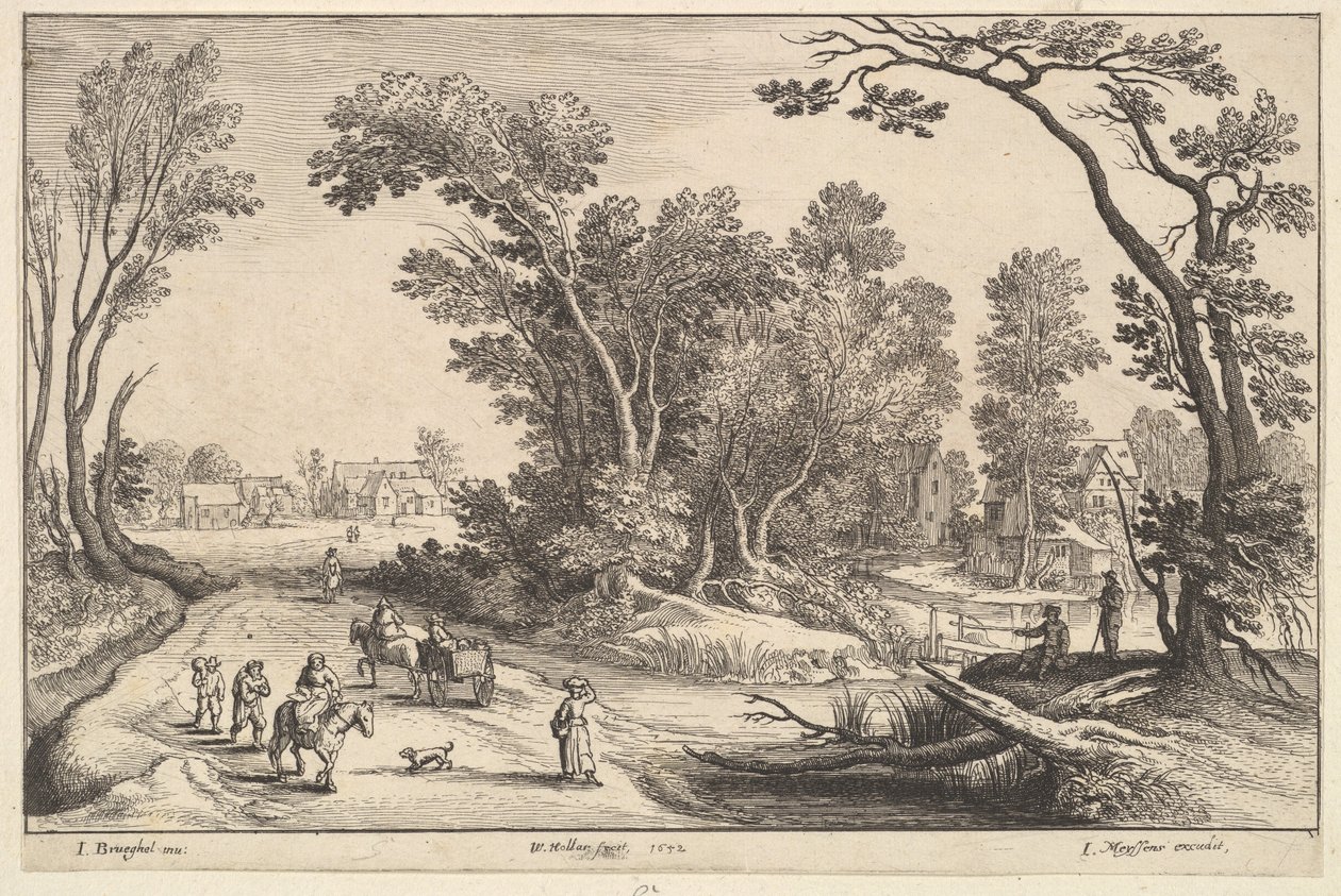 गोइंग टू मार्केट, 1652। द्वारा Wenceslaus Hollar