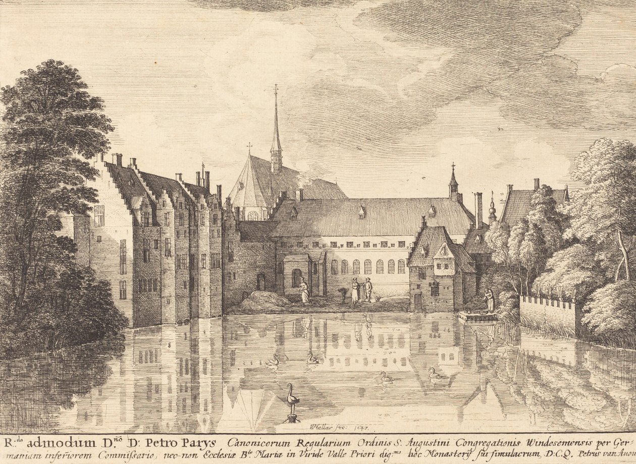 ग्रोएनेंडेल एबे, 1647। द्वारा Wenceslaus Hollar