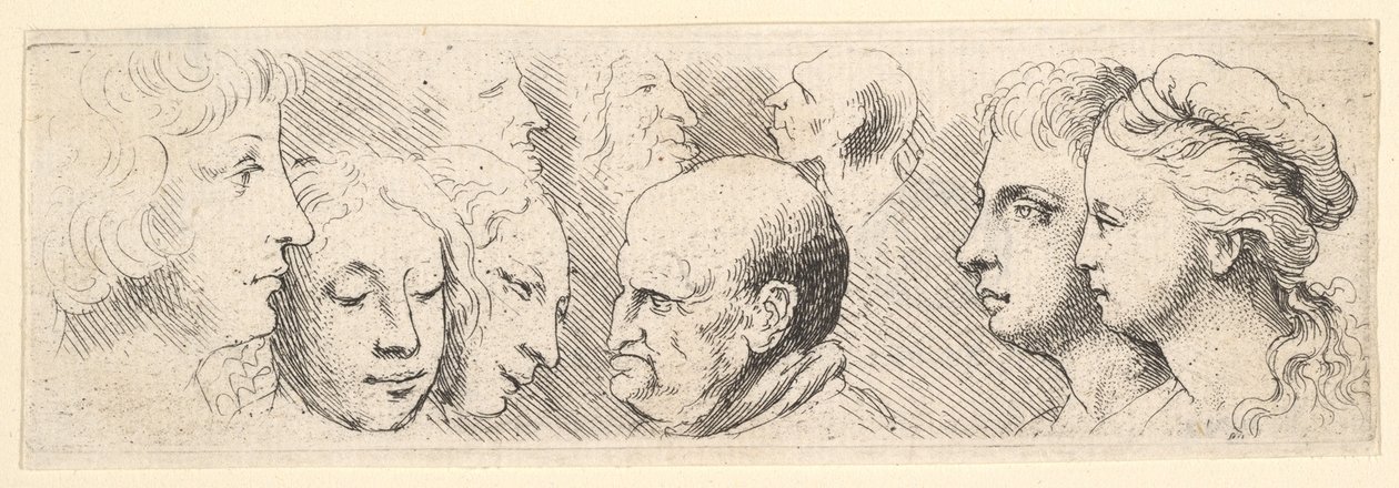 प्रमुख अध्ययन, 1644-52। द्वारा Wenceslaus Hollar