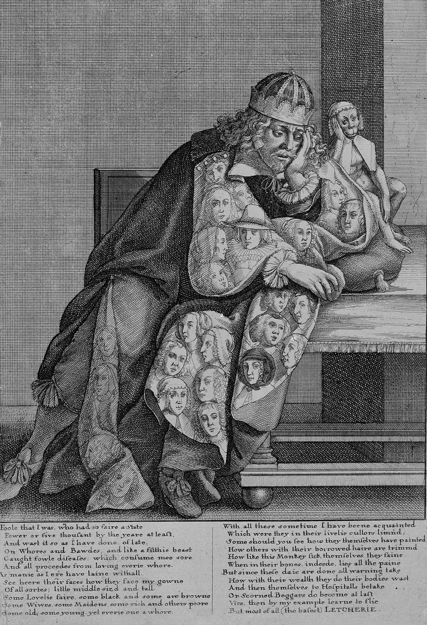 थॉमस किलिग्रेव की कविता &39;लेटचेरी&39; का चित्रण, c.1664 द्वारा Wenceslaus Hollar