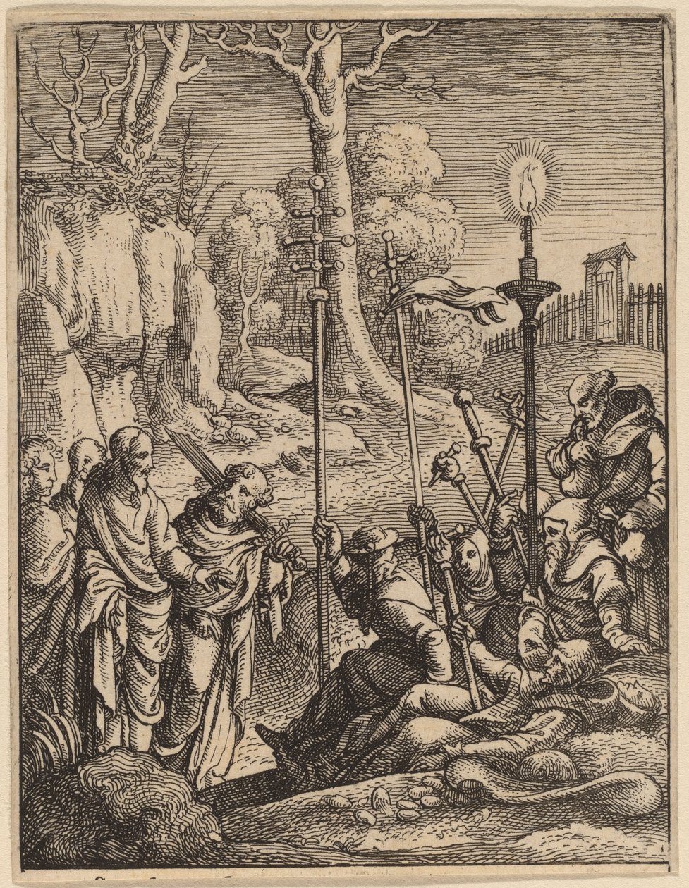 यीशु अपने विरोधियों का सामना कर रहे हैं द्वारा Wenceslaus Hollar
